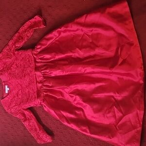 Girls Chic Red Lace Dress